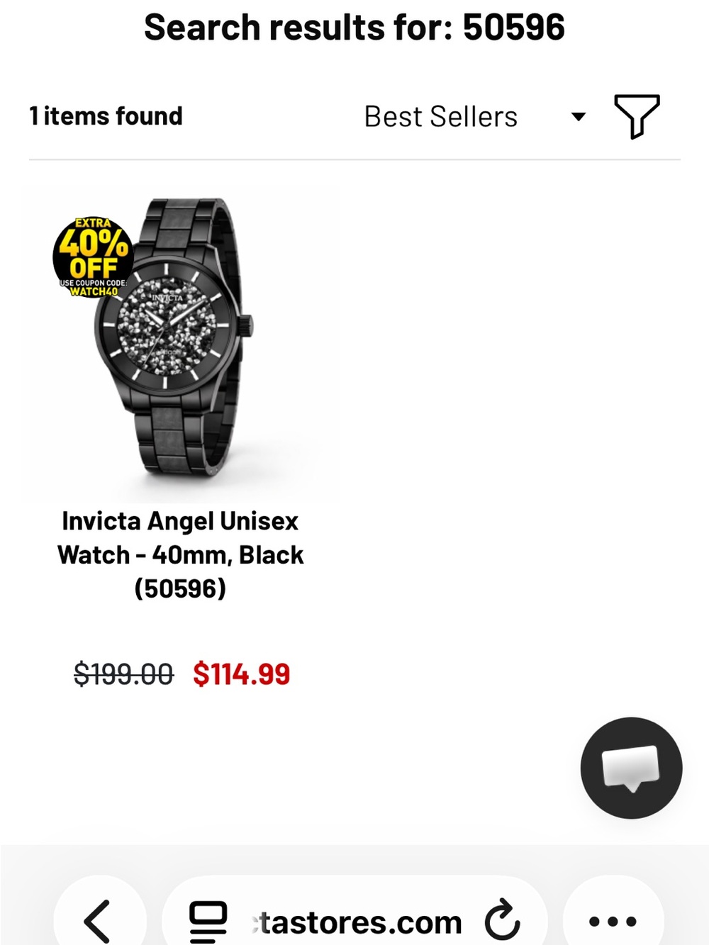 Invicta Black Crystal Pavé Angel Bracelet Watch - Picture 5 of 5